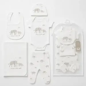 Baby 5 Piece Elephant Gift Set with Hat, Bib & Blanket Bib bonn