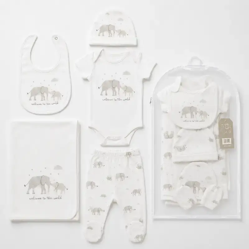 Baby 5 Piece Elephant Gift Set with Hat, Bib & Blanket Bib 1 Baby 5 Piece Elephant Gift Set with Hat, Bib & Blanket Bib bonn