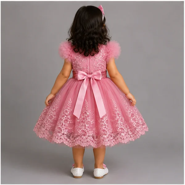 Baby Girls 3pc Floral Layered Party Dress with Headband & Shoes (6-24M) 3 Baby Girl Party Dress | Löweo Germany