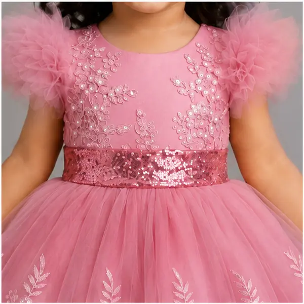 Baby Girls 3pc Floral Layered Party Dress with Headband & Shoes (6-24M) 4 Baby Girl Party Dress | Löweo Germany