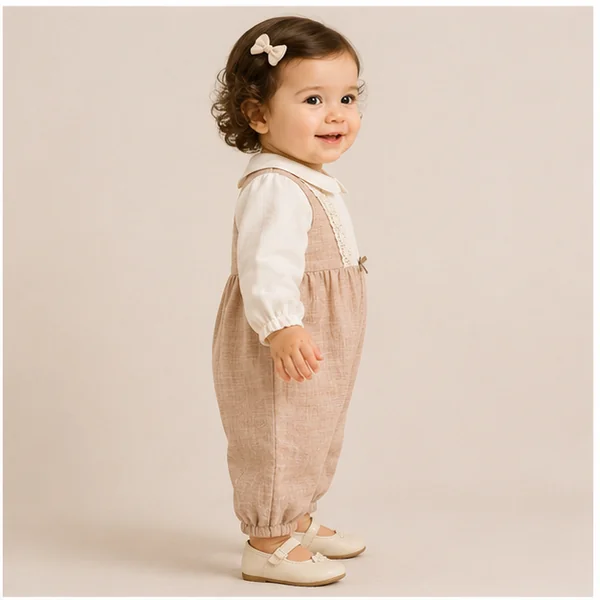 Baby Girls Lace Cotton Spanish Romper 4 Baby Girls Lace Cotton Spanish Romper - Image 4