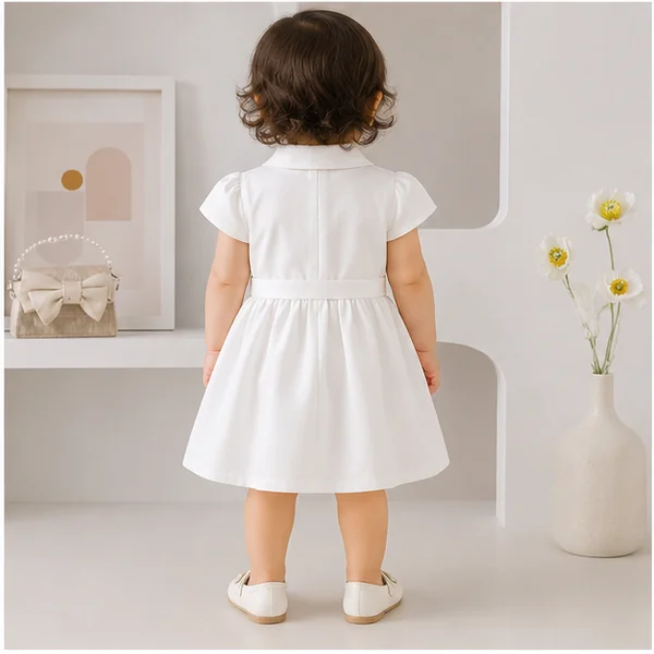 Baby Girls Ruffle Buttoned Belt Dress 4 Baby Girl Party Dress | Löweo Germany