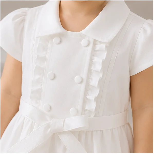 Baby Girls Ruffle Buttoned Belt Dress 3 Baby Girl Party Dress | Löweo Germany