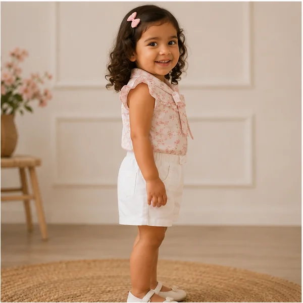 Baby Girls Floral Print Bow Play Suit 2 Girls Party Dress | Löweo Germany