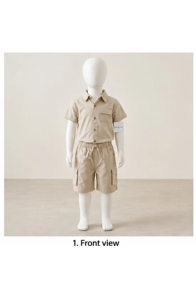 Baby Boys Two Piece Buttoned Shirt & Shorts Set 1 Baby Boy Outfit | Löweo Germany