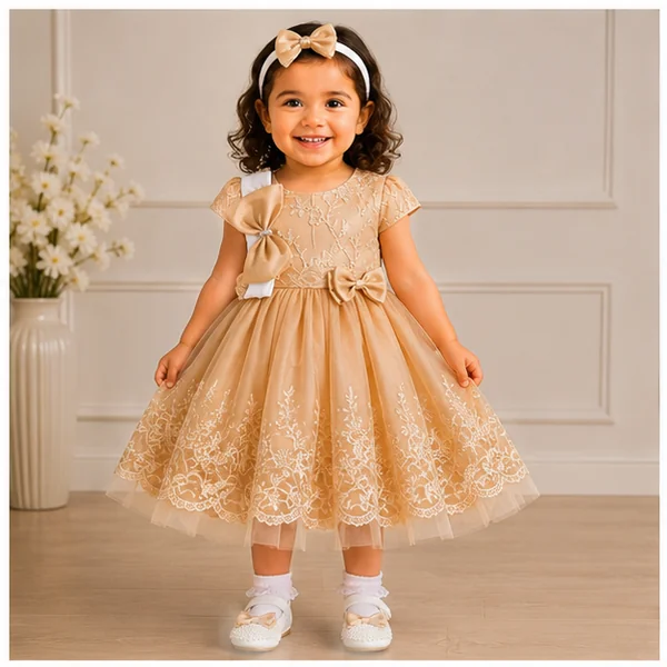 goldkidsdress front view