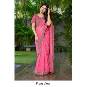 Home 20 Georgette Bandhani Printed Saree