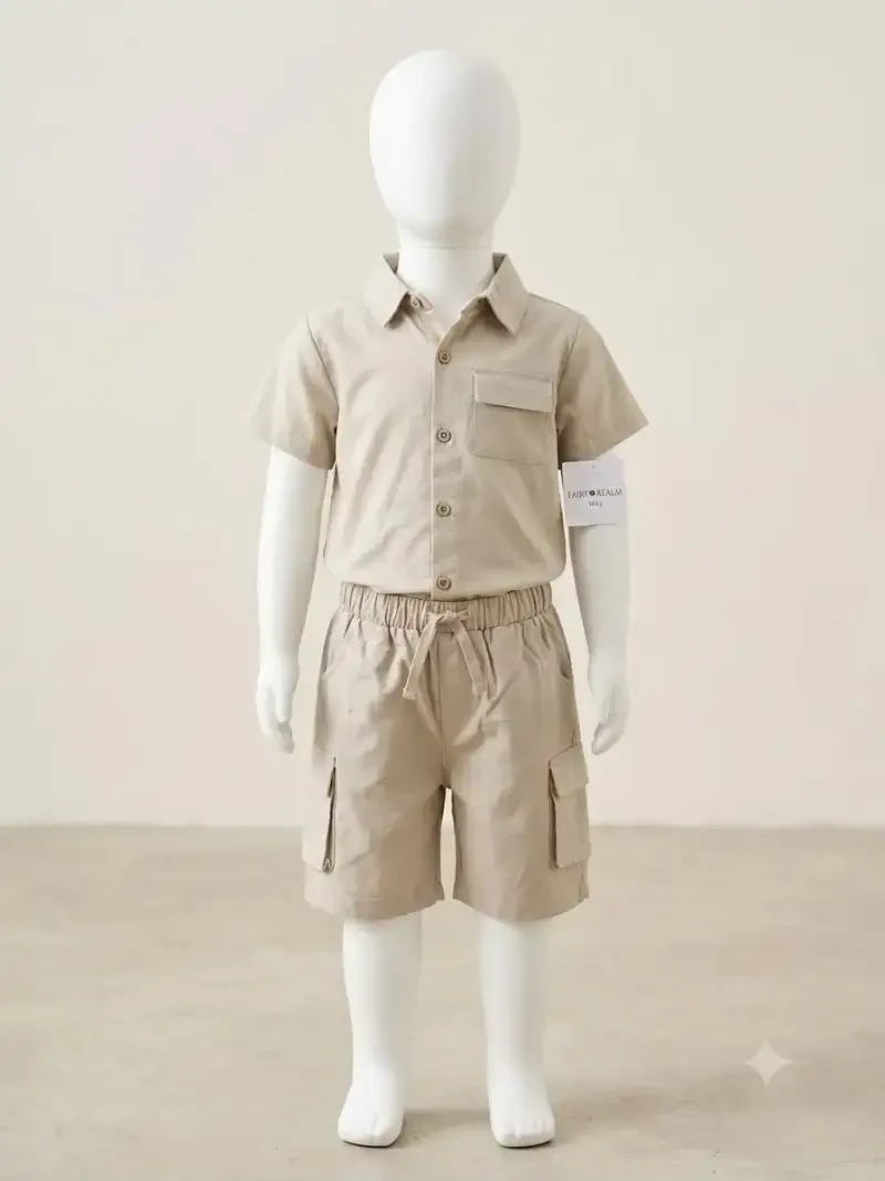 Baby Boys Two Piece Buttoned Shirt & Shorts Set 3 Baby Boy Outfit | Löweo Germany