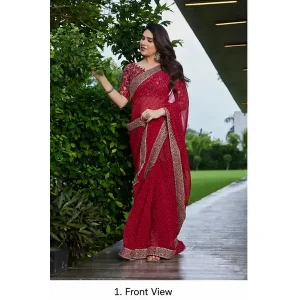 Home 21 Georgette Bandhani Printed Saree