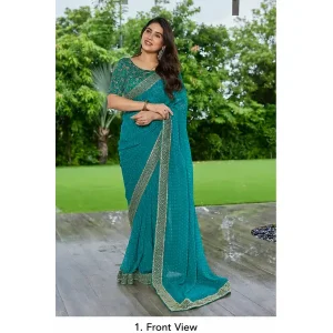 Home 22 Georgette Bandhani Printed Saree
