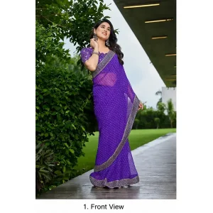 Home 23 Georgette Bandhani Printed Saree